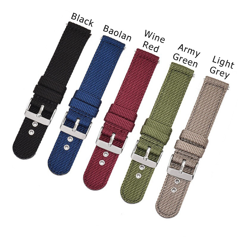 Sport Canvas Nylon Watch Strap 18mm 20mm Watch Band 22mm 24mm Bracelet Wristband