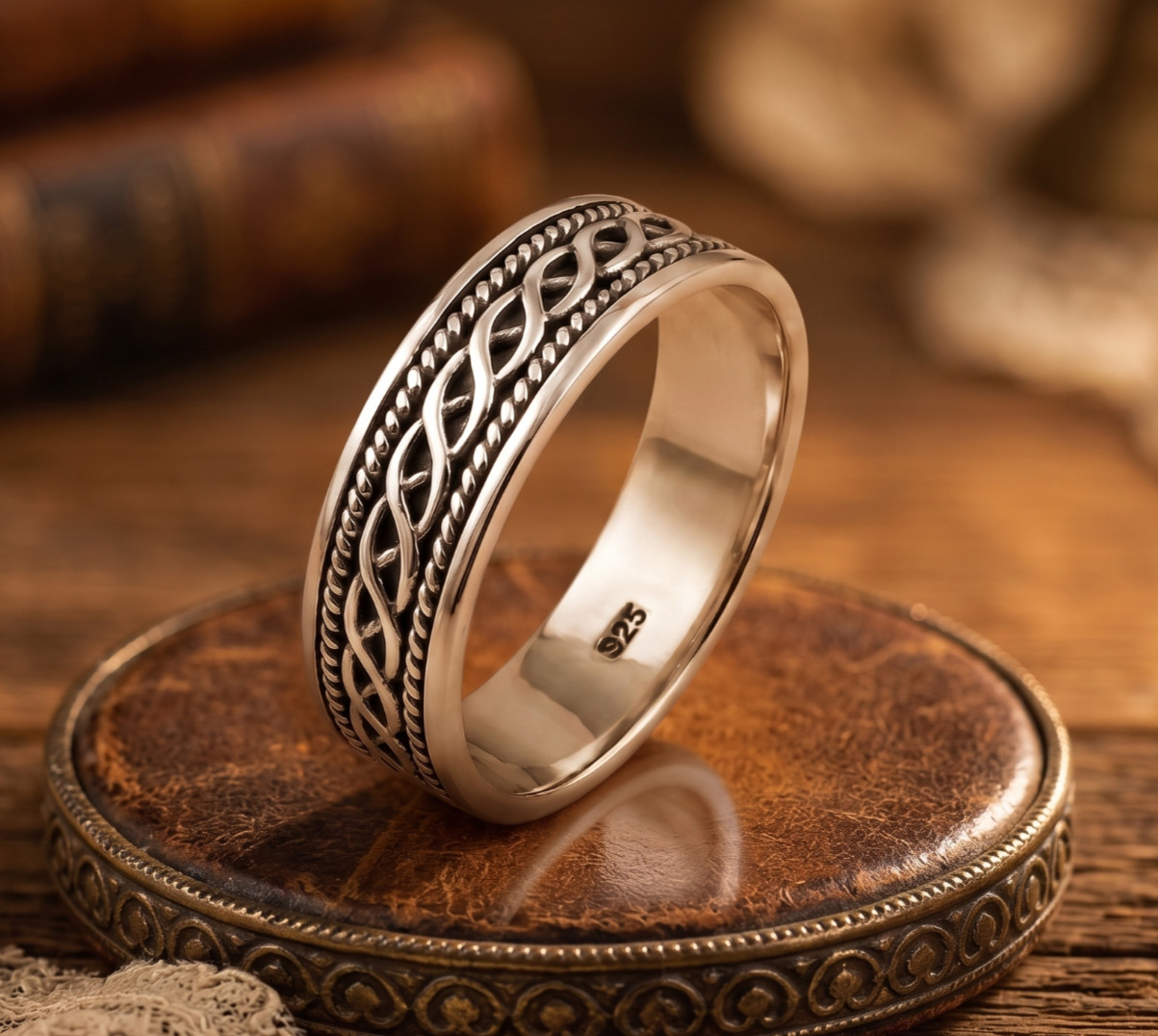 Mens Celtic Knot Ring – 925 Sterling Silver Celtic Knot Jewelry Gift HerHim