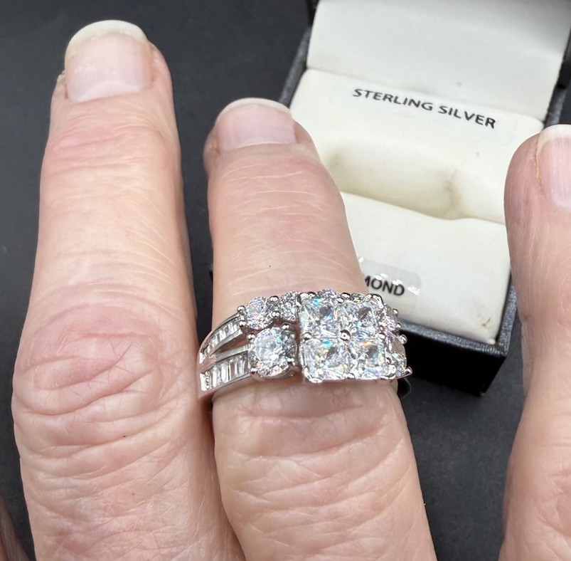 Brilliance Fine Jewelry Sterling Wedding Ring Size 7 – Simulated Diamond