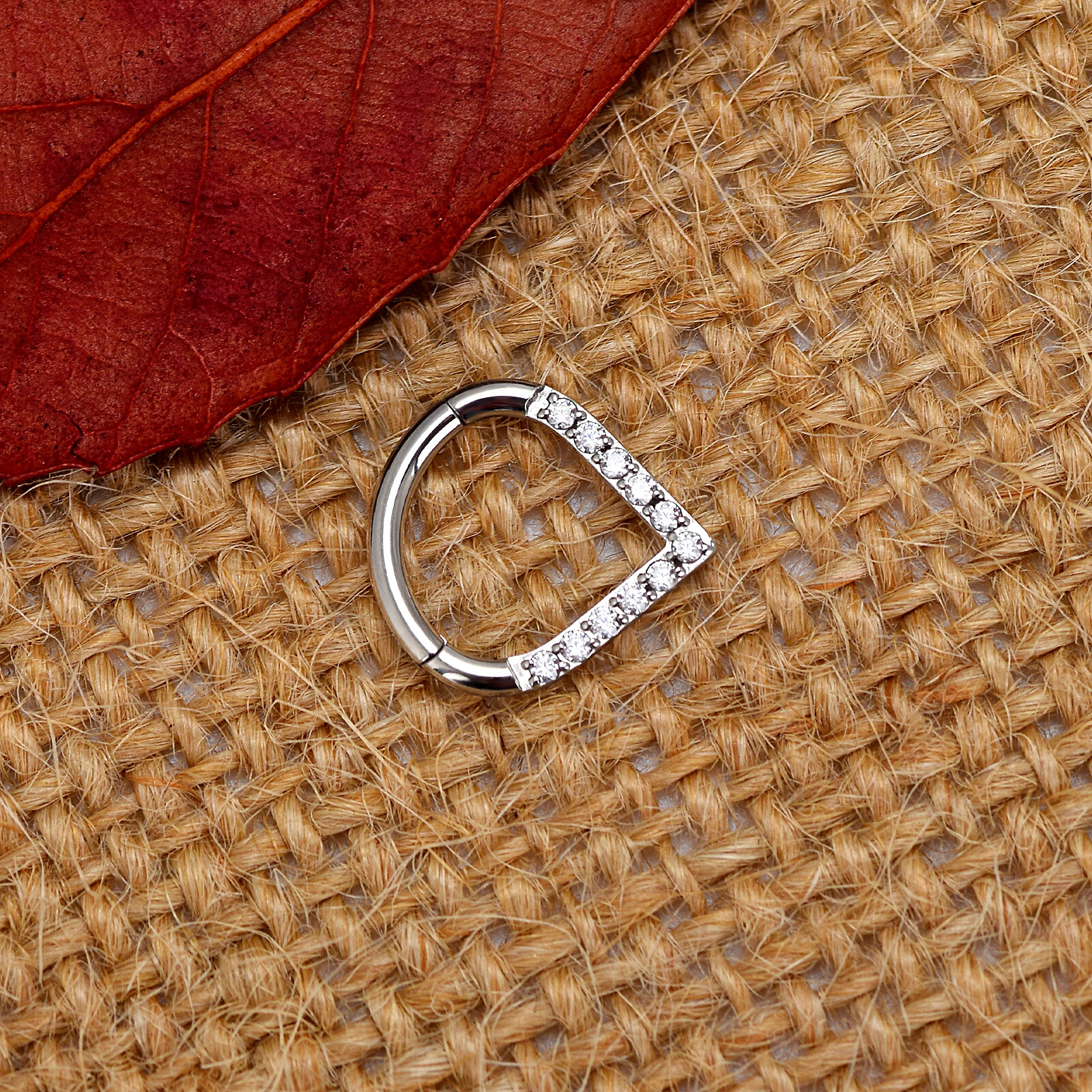 16G Teardrop Shape Septum Clicker Surgical Steel CZ Daith Tragus Nose Hoop Ring