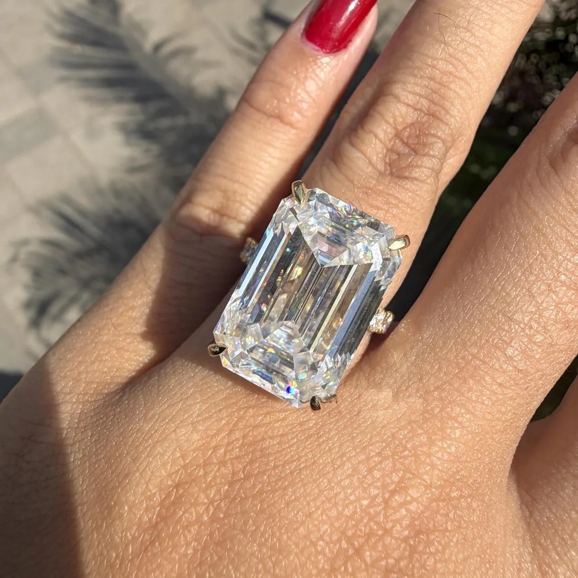 HUGE & RARE 68 Ct Certified Treated Off White Diamond Solitaire Ring, 925 Silver