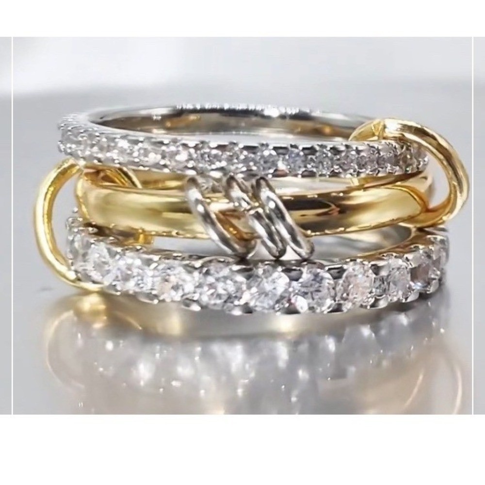 Stackable Mixed Cubic Zirconia Pave Band Ring 14k Tarnish resistant size 6