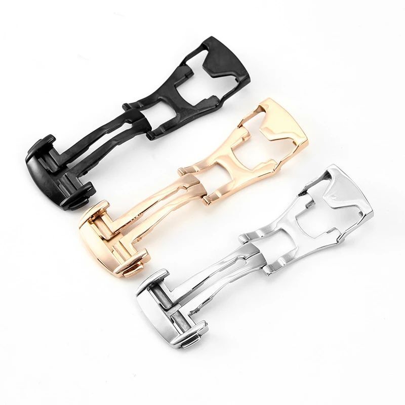 Metal Watch Buckle Folding Stainless Steel Deployment Clasp 16-20mm Bands Tools