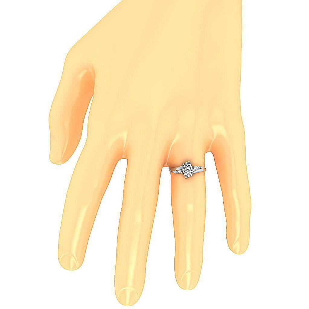 Forever Us Two Stone Engagement Ring VS F 0.70 Carat Lab Grown Diamond 14K Gold