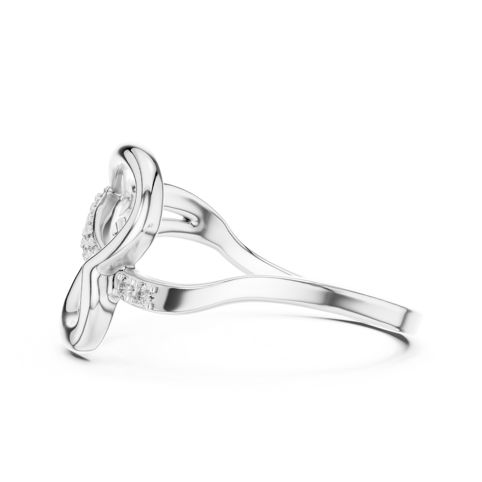 Natural Certfied Round Diamond Lovely Petite Twist Anniversary Ring 925 Silver