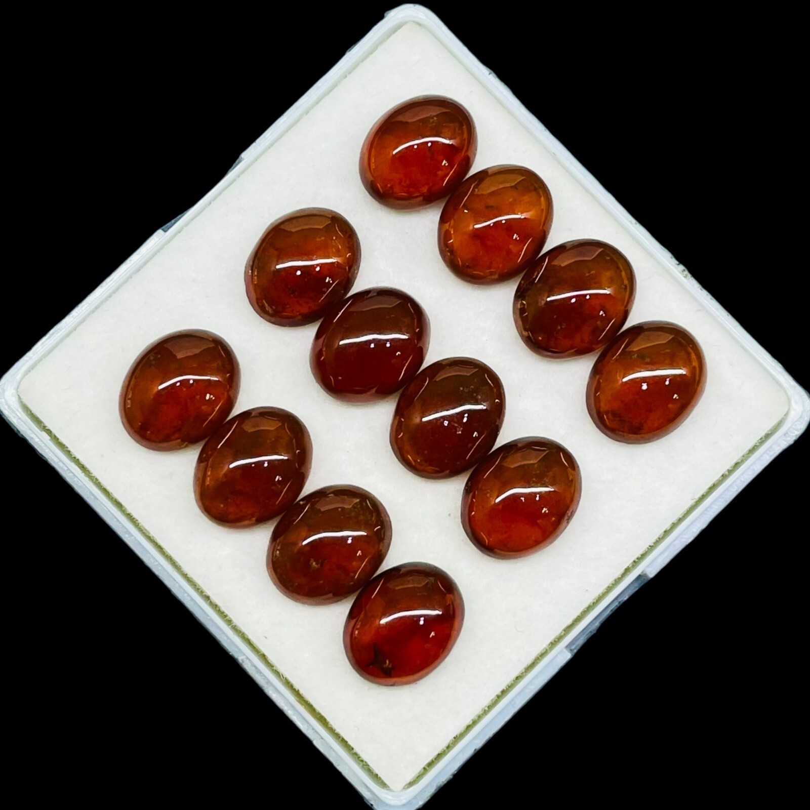 12 Pcs Natural Hessonite Garnet 11x9mm Oval Untreated Loose Untreated Gemstones