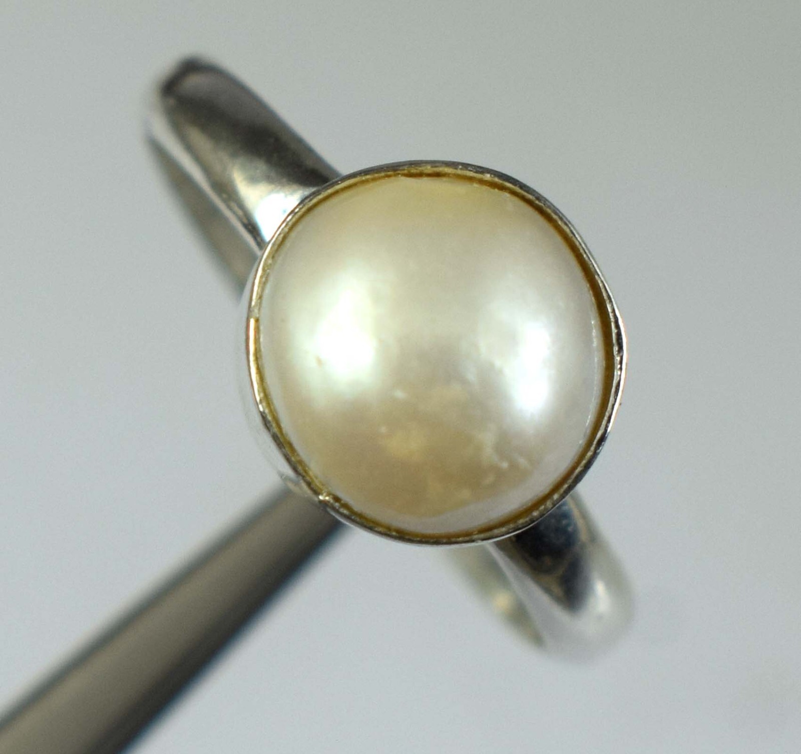 12.60 Ct Natural Tahitian White South Sea Pearl Round Gems Men’s Ring