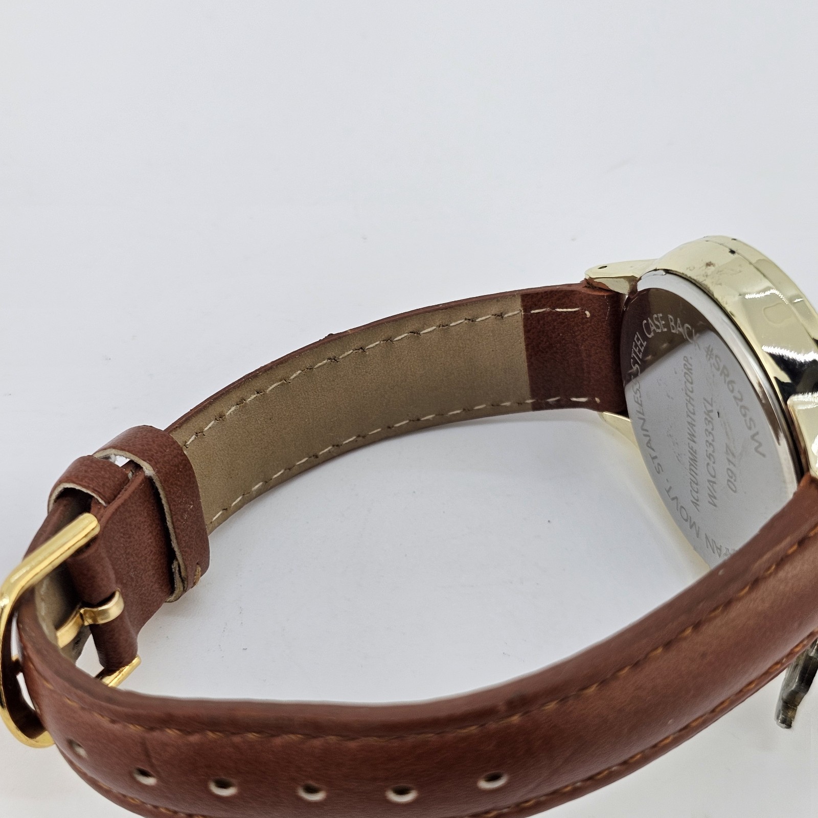 Women’s World Map Watch 38MM Multicolor Dial Brown Leather Bands NEW Battery