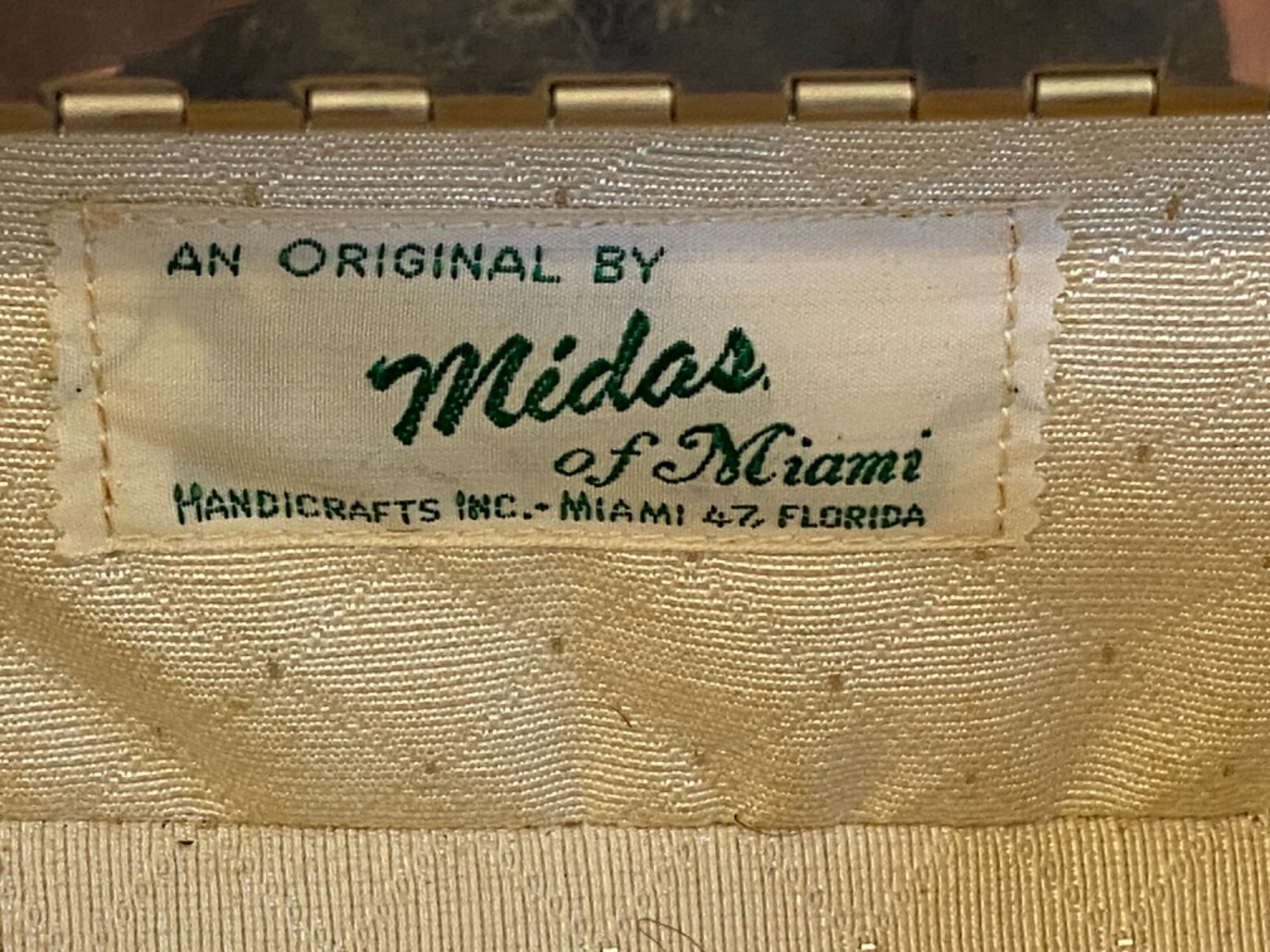 Vintage 50’s Midas of Miami Beaded Acrylic Lucite Purse Handbag Box