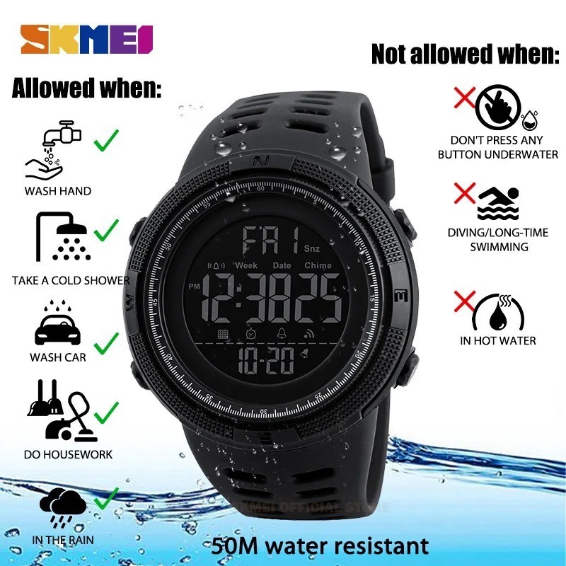 SKMEI Men’s Digital Army Military Sport Quartz Analog Chrono Waterproof Watch US