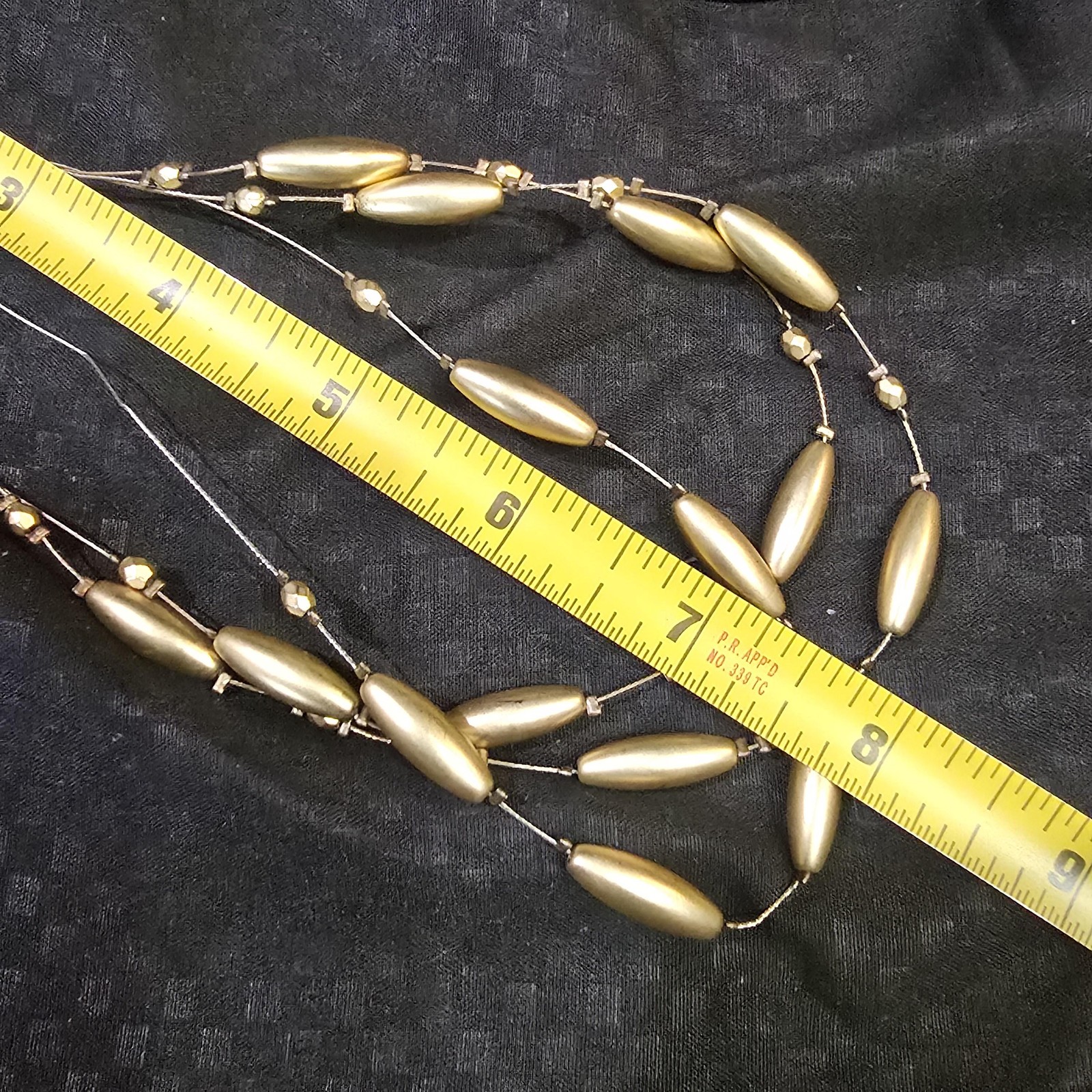 Necklace Beaded Layered Station Gold Tone Lobster Clasp Womens Multi-Strand