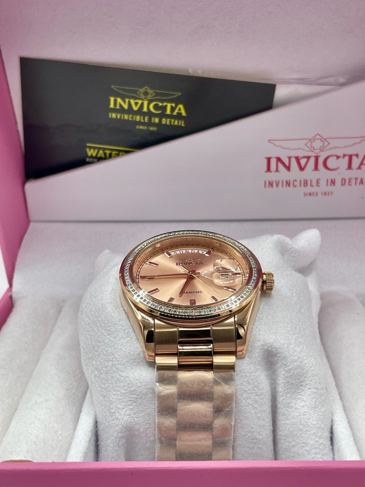 Invicta Elite Diamond 0.30 Carat Diamond Unisex Watch – 38mm, Rose Gold (48766)