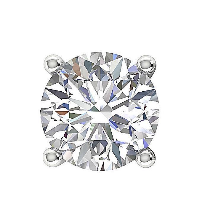 SI1 G 0.23 Ct Round Diamond Solitaire Single Piece Stud Earring 14K Solid Gold