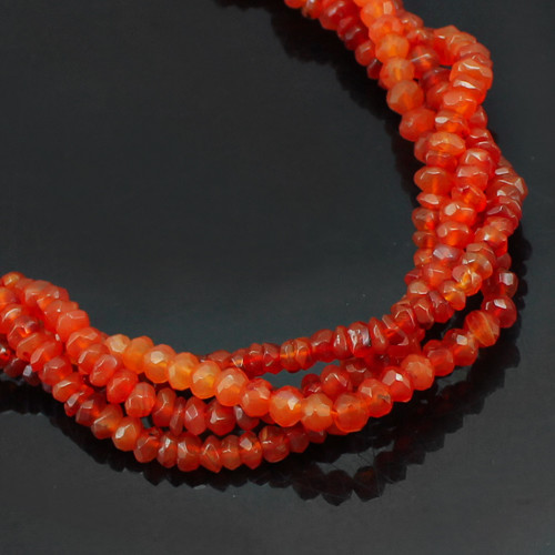 VERY MAGNIFICIENT AAA 268.00 CTS NATURAL FACETED ORANGE CARNELIAN BEADS NECKLACE