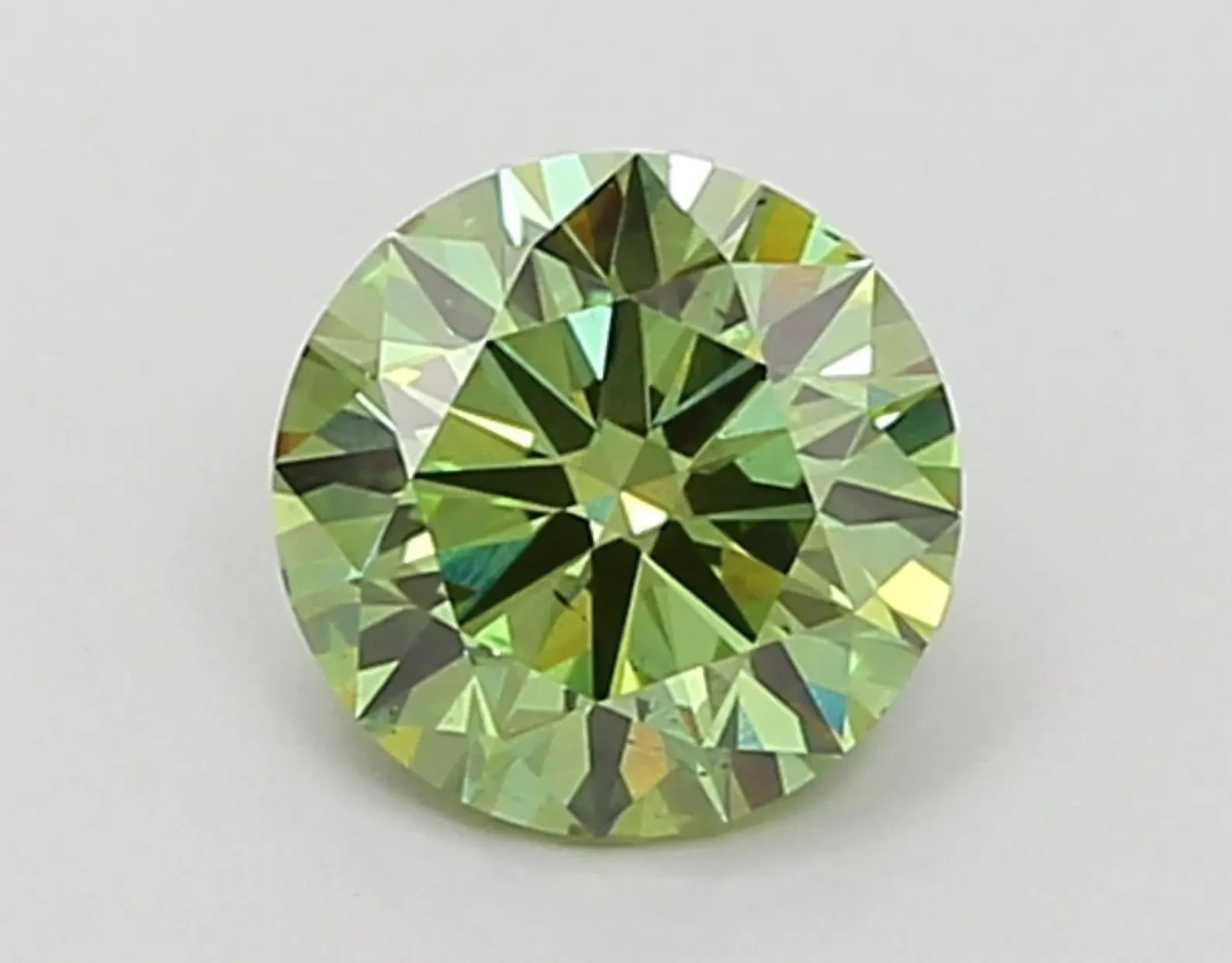 CERTIFIED Natural Green Earth Mined Diamond 2.07 Ct Round VVS1/ 8.5 mm