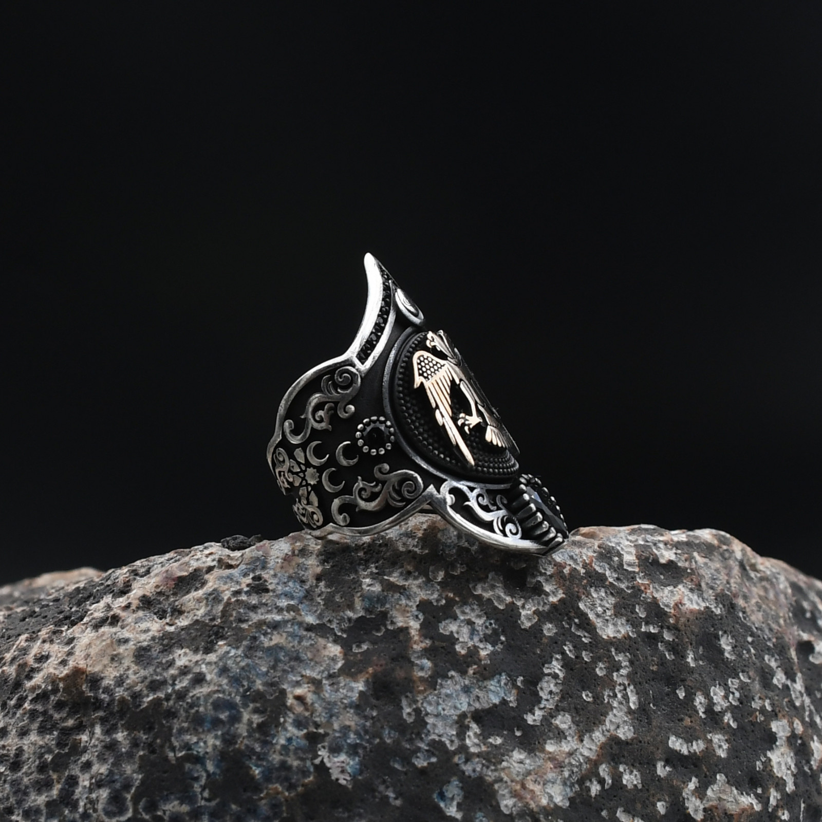 Adjustable Archer Thumb Seljuks Eagle Handmade Men’s 925 Sterling Silver Ring