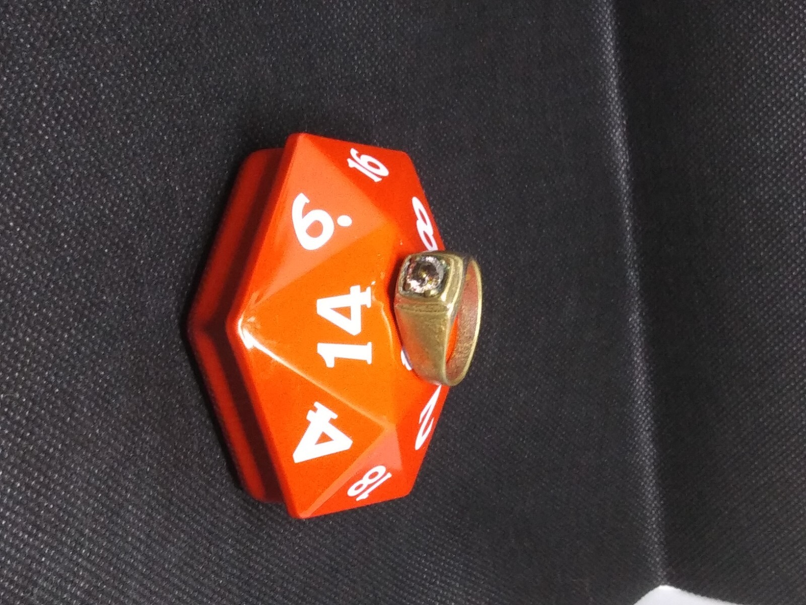 Ring of un-known size and origin, rather weathered with a silver-ish golden band