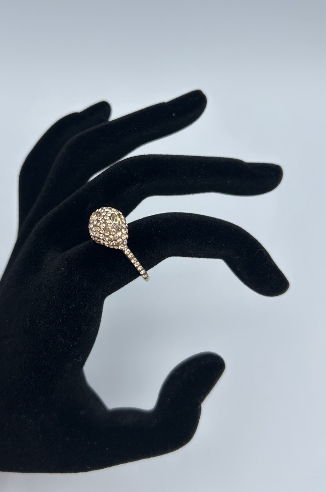 Atelier Swarovski Core Collection Moselle Stacking Gold Plated Dome Ring Sz 52/6
