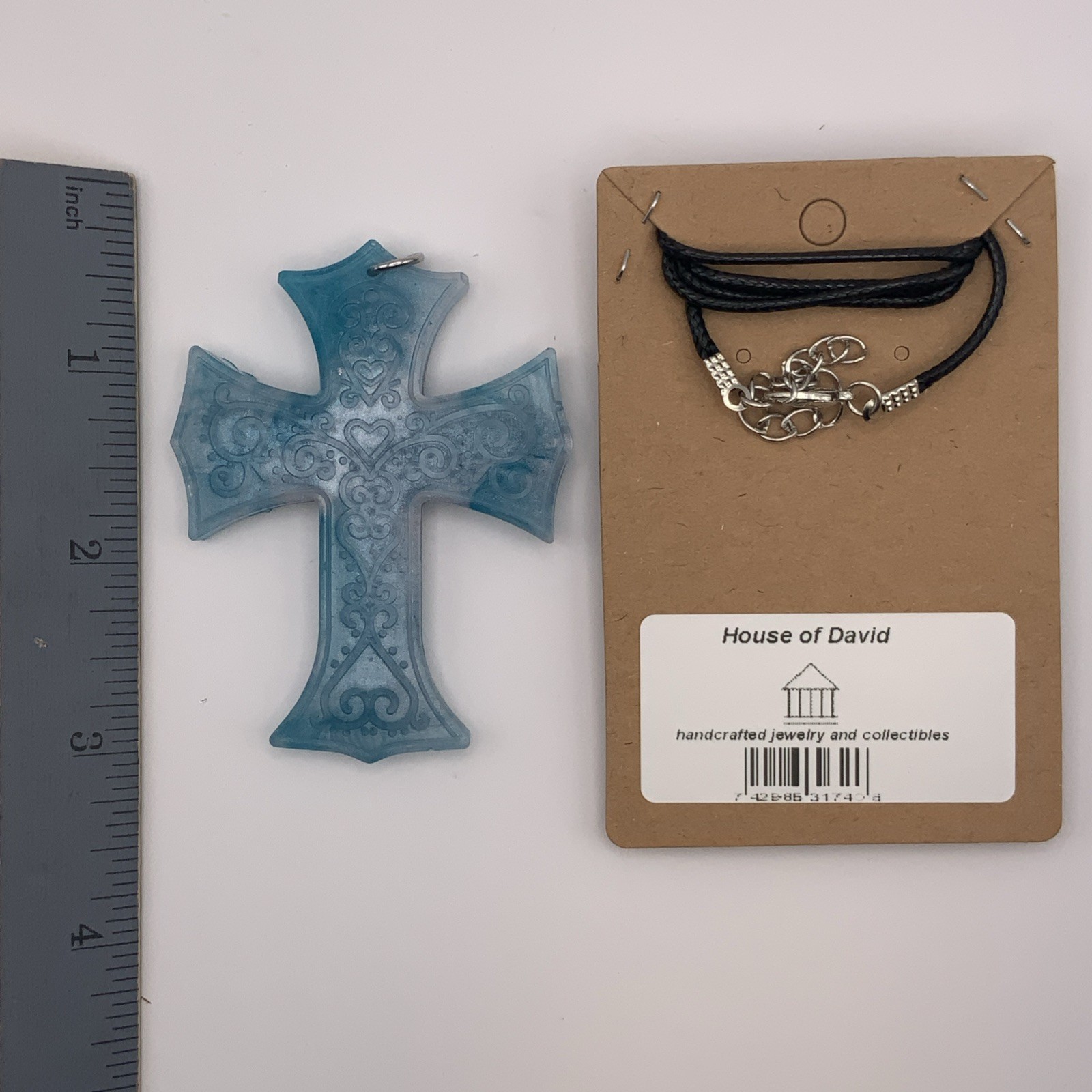 House Of David Handmade Cross Necklace Marbled Dream Water
