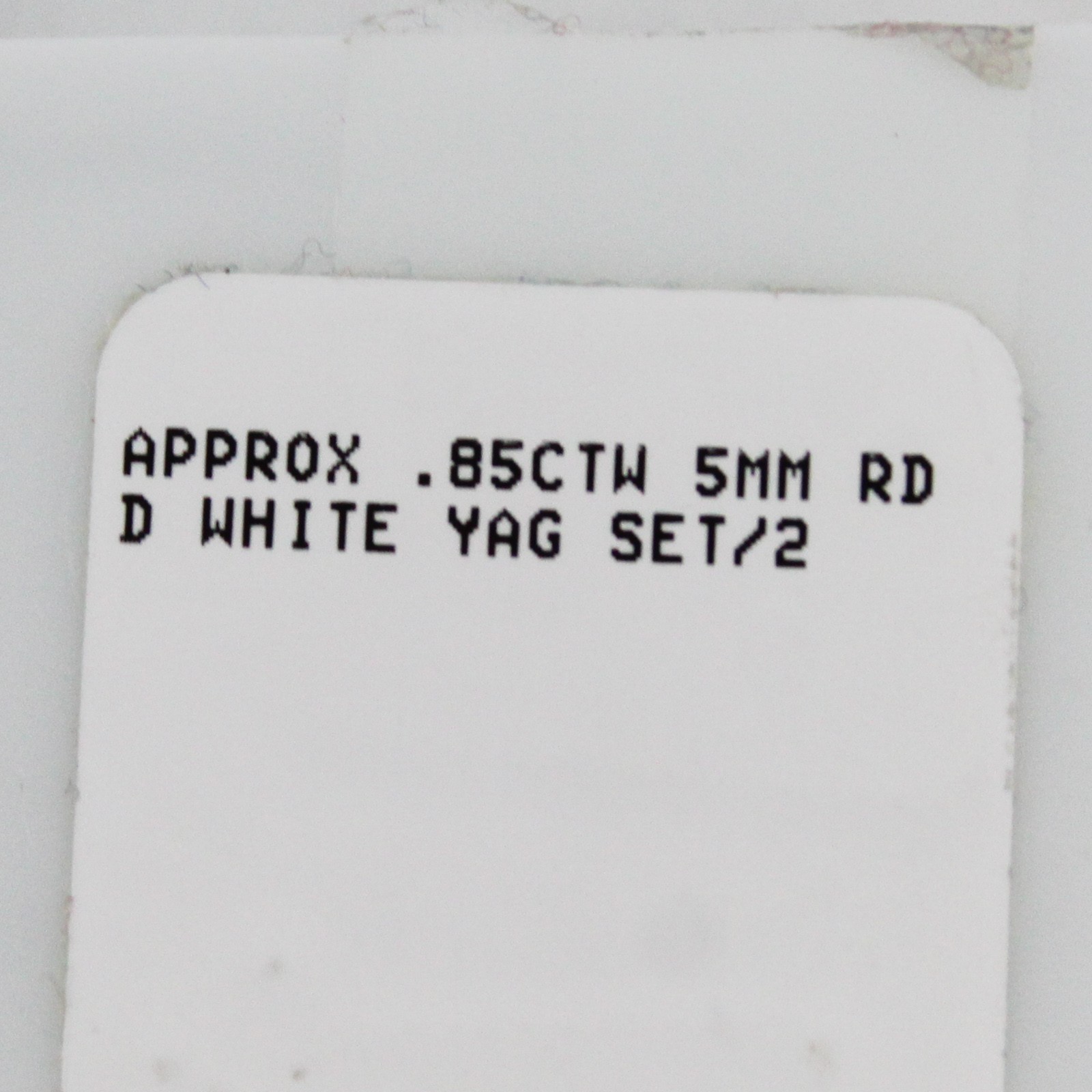 Set of 2 White 0.85CTW 5mm lab Created YAG Yttrium Aluminum Garnets