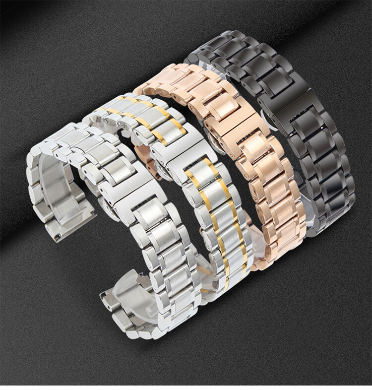 20/21/22mm Metal Watch Strap Stainless Steel Band Bracelet w Butterfly Buckle