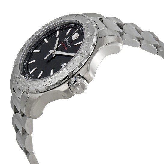 MOVADO Series 800 Black Dial Stainless Steel Men’s Watch 2600115 New In Box
