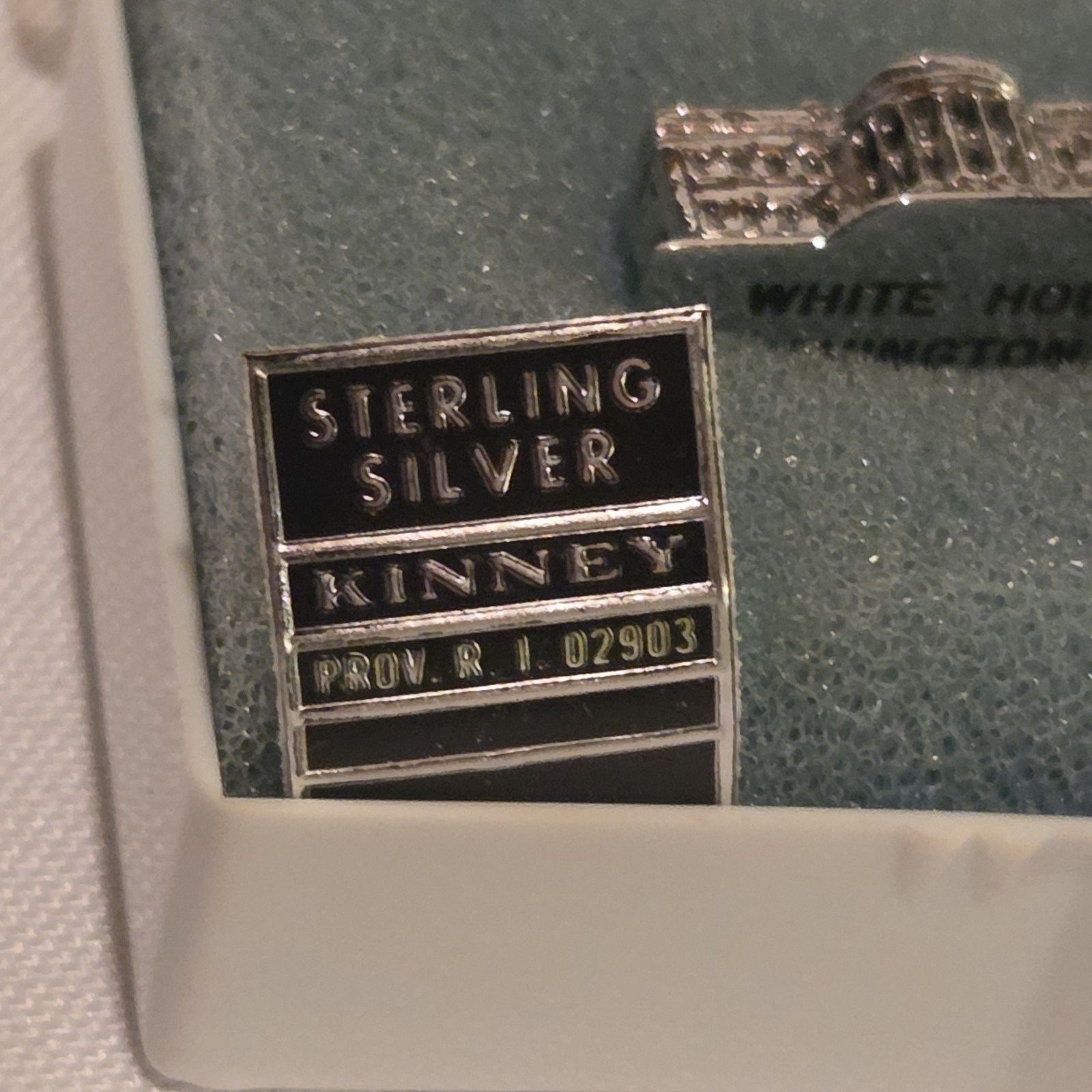 Vintage 1960s Kinney Sterling Silver 3D White House Building Charm Pendant