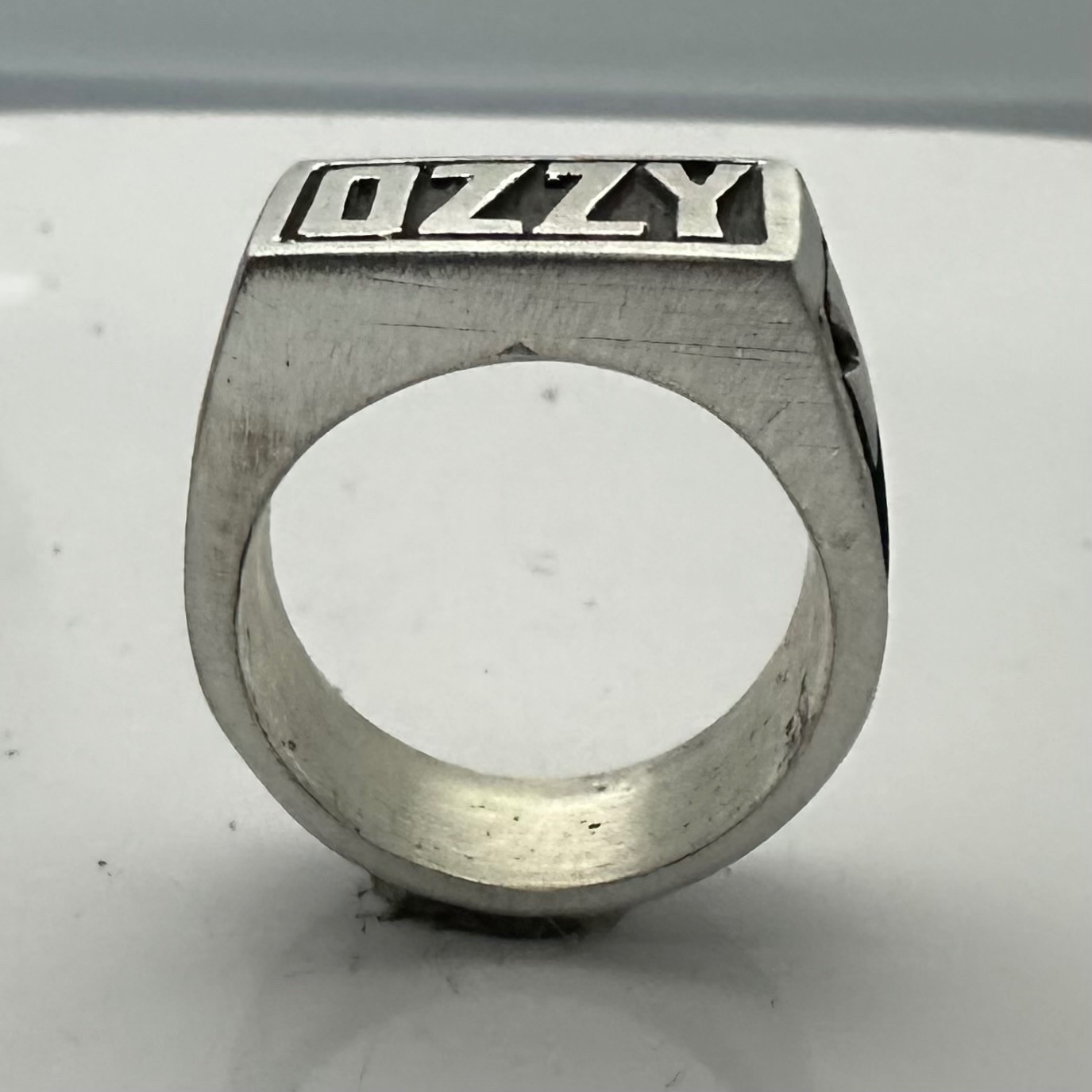 MJG STERLING SILVER OZZY RING. SIZE 10. SABBATH. GUITAR PLAYER. 19 GRAMS