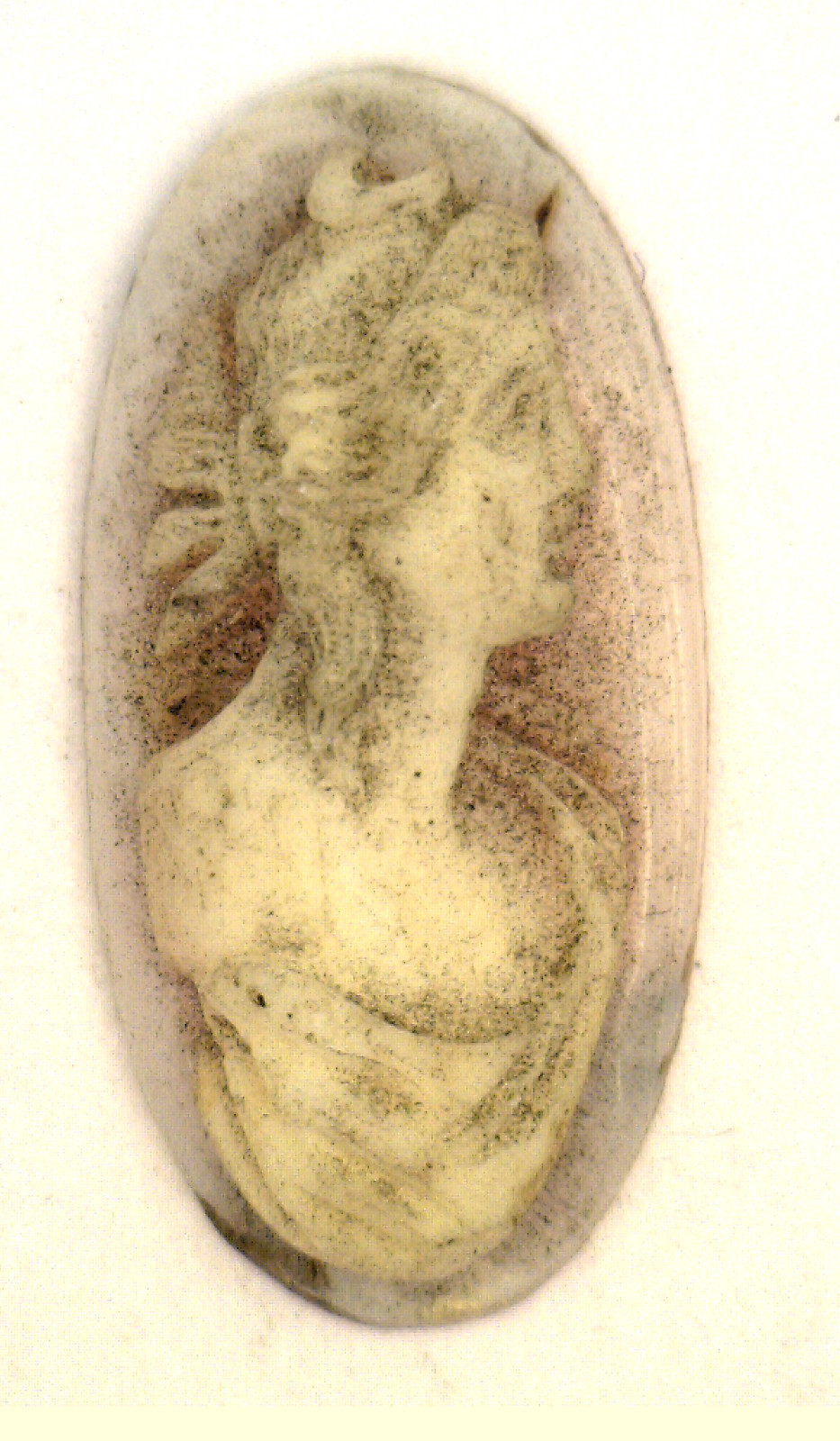NOS Antique Oval Carved Shell Detailed Cameo Stone Piece 24 mm x 12 mm #ZZ73