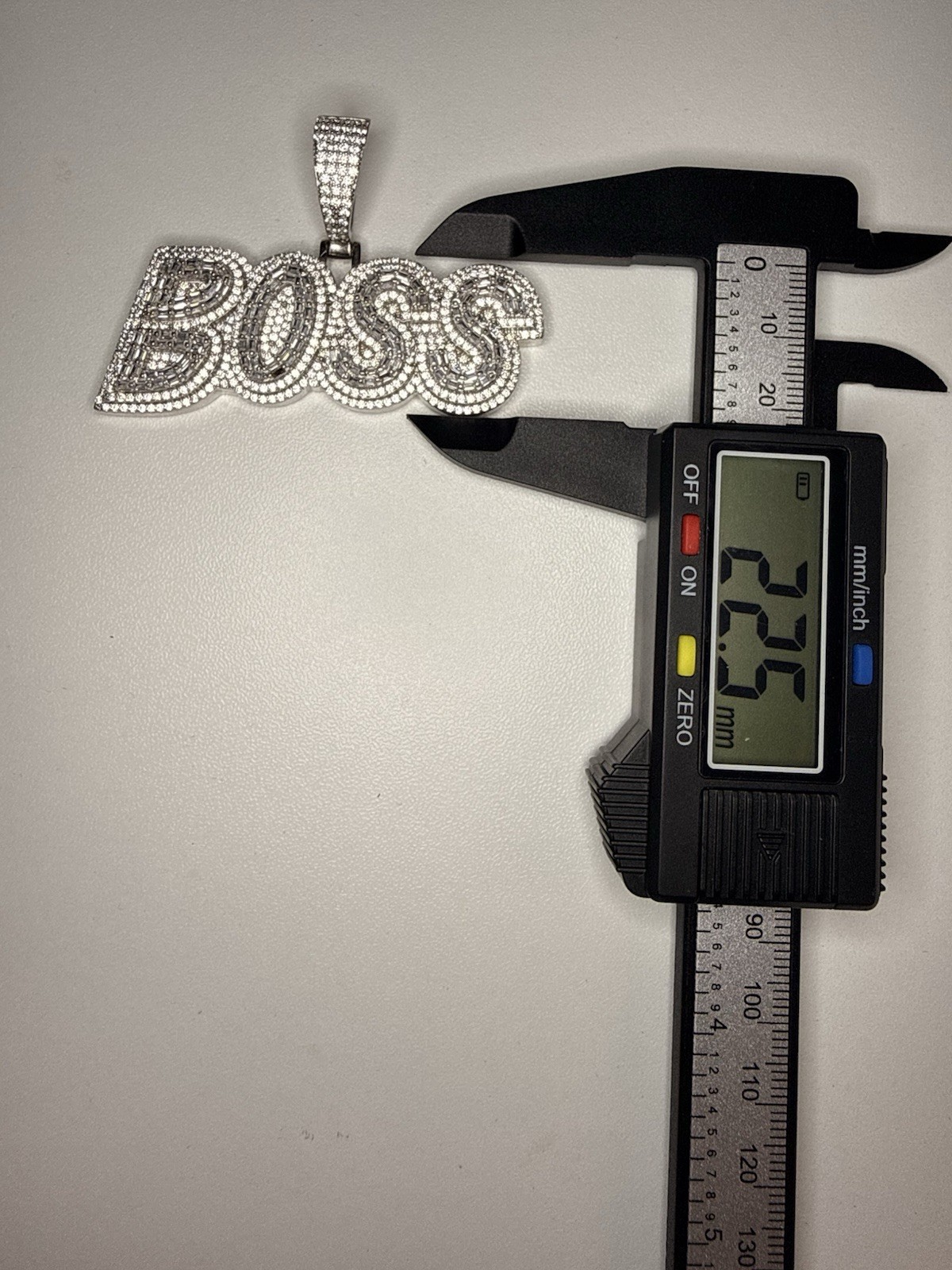 925 Sterling Silver BOSS Pendant Iced Out CZ Hip Hop Charm