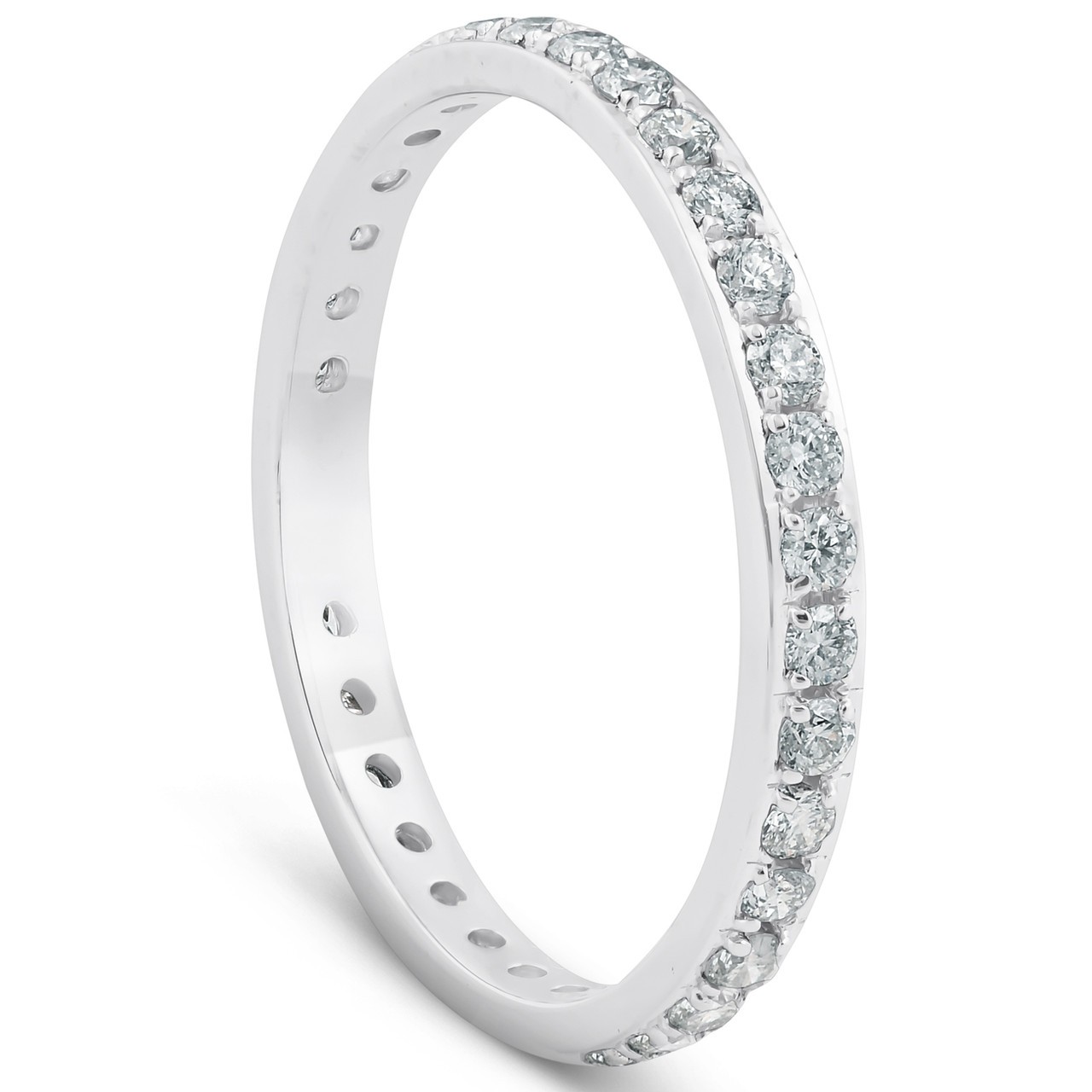 1/2ct Diamond Wedding Ring Womens Eternity Band 10k White Gold