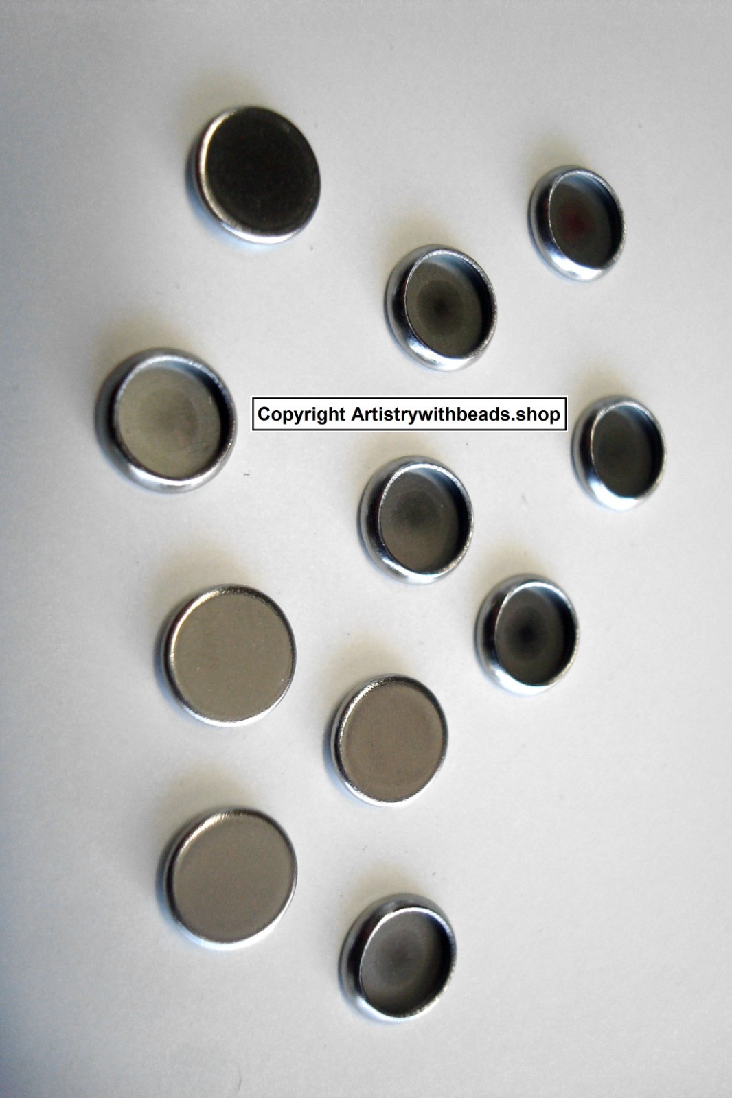 Bezel cups Stainless Steel 6mm round plain edge 10 bezel cups BC030