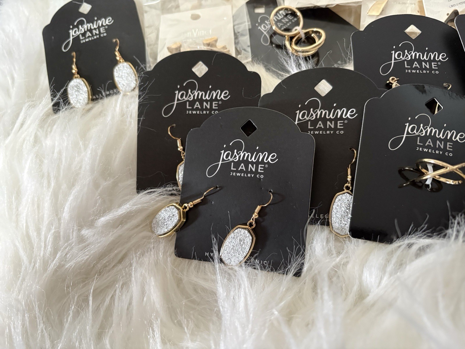Large Earrings & Rings Lot 34 Pieces Fashion Costume Jewelry Mixed Styles New