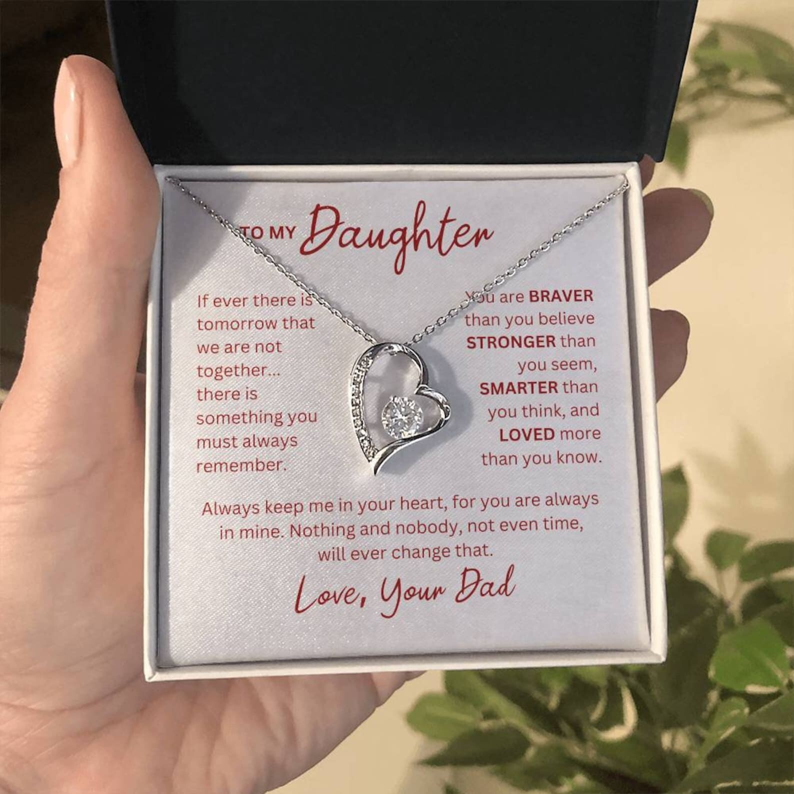 To My Daughter Necklace from Dad, Birthday Gift, Mother’s day Gifts From Dad,Mum
