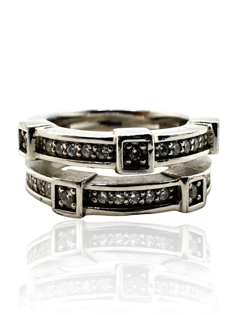JETTE 925 Sterling Silver Ring “EXTRAVAGANT” Size 55 Round Band 11.60g