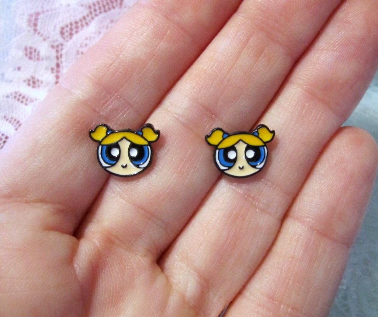 Bubbles Earrings Powerpuff ~ Hypoallergenic