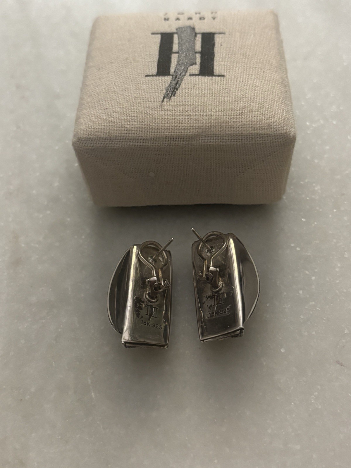 John Hardy Sterling Silver 18K Yellow Gold Floral Beaded Huggie Earrings