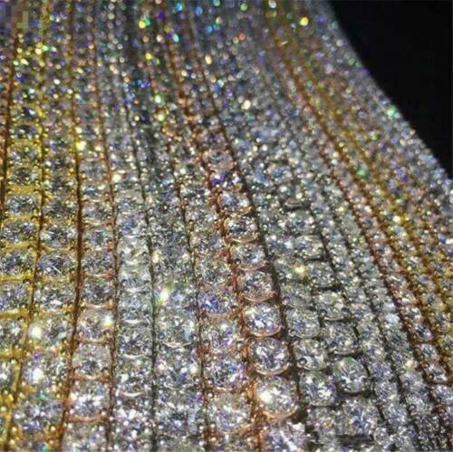Chain Tennis Collar Imitation Hop Hop Diamond Necklace Line Men’s Gold/Silver