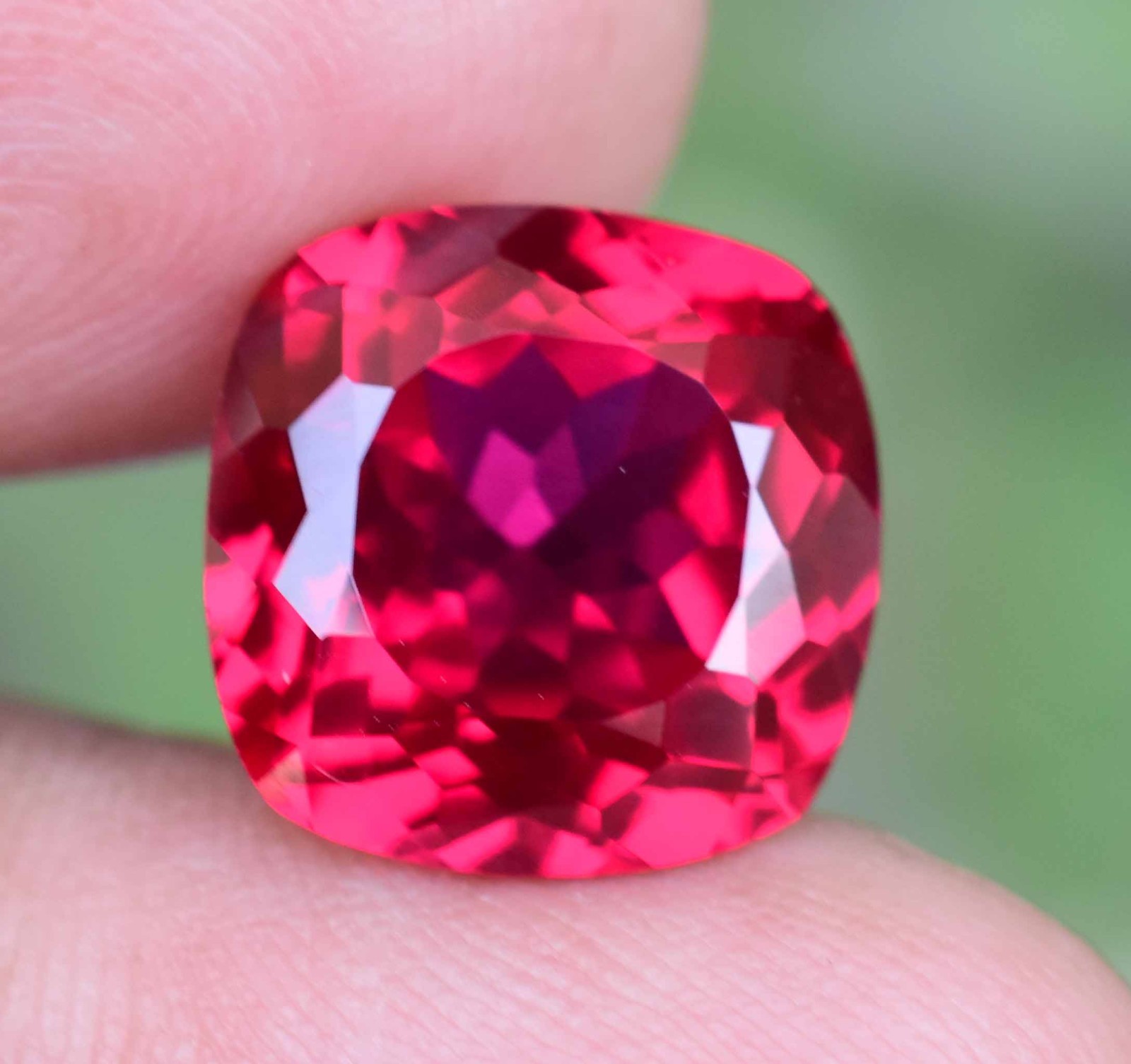 Flawless Natural Myanmar Red Spinel 9.80 Ct Cushion Cut Certified Loose Gemstone