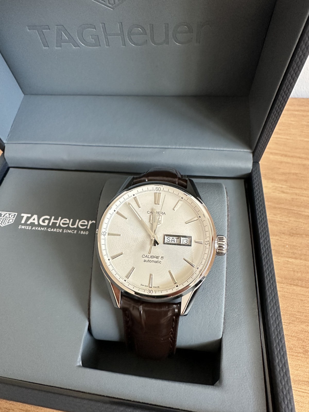TAG Heuer Carrera Calibre 5 Automatic 41mm WAR201B.FC6291 Leather Band