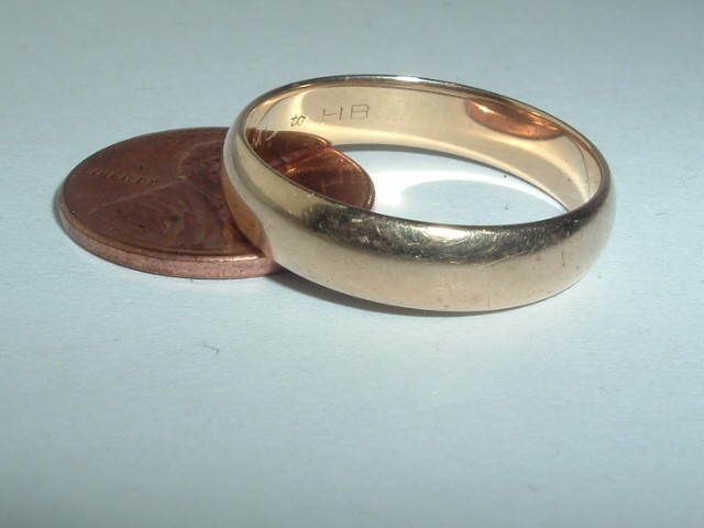 VINTAGE ARTCARVED 14KT YELLOW GOLD WEDDING RING BAND SIZE 10.5