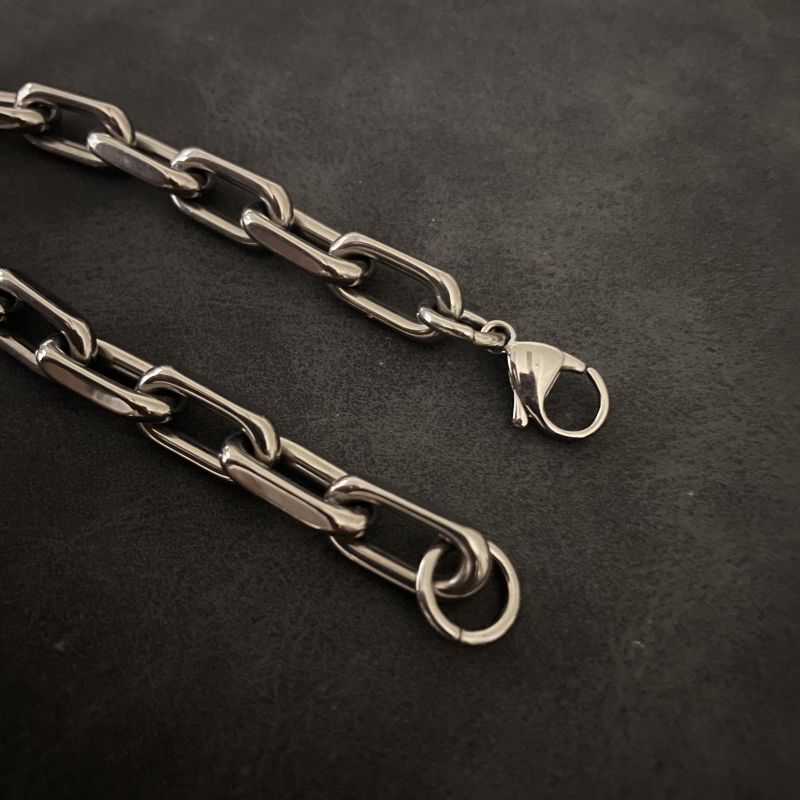 New 8mm Pure Titanium Chain Bracelet Men’s Women Flat O-Chain Anti Allergy Gifts