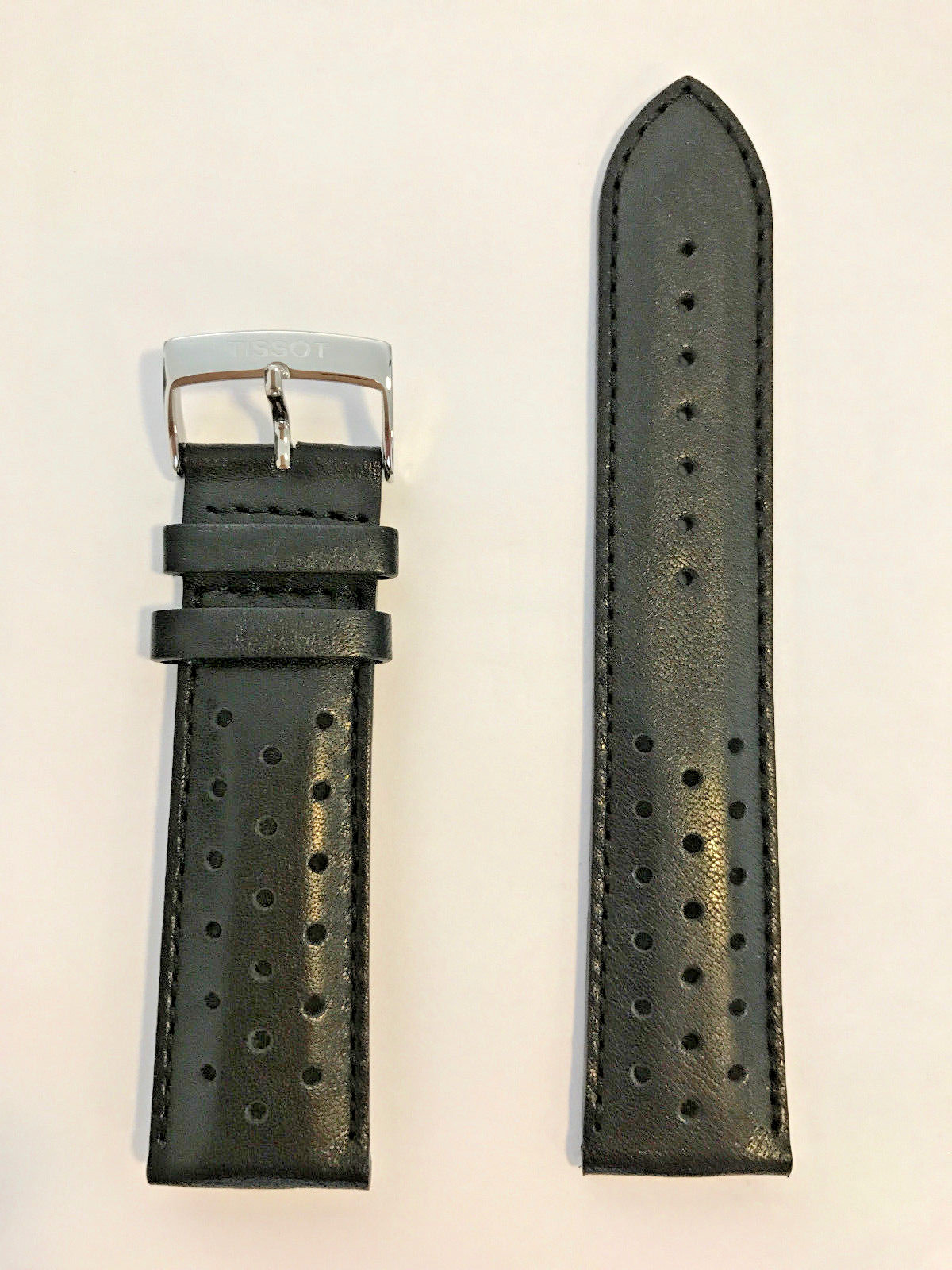 Original Tissot V8 Black Leather 22mm Strap Band for T361316A T039417A T106417A