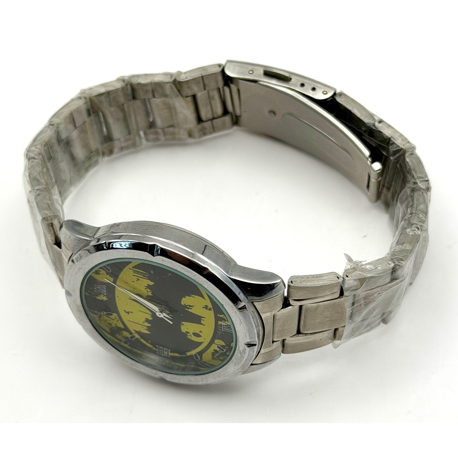 Batman DC Comics Watch Silver Tone Stainless Steel Link Bracelet New Battery