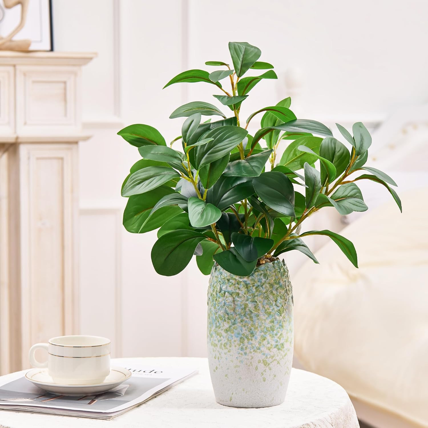 K&Y Realistic Artificial Potted Plants Olive Wild Fern Berry Decor Low Maintenan