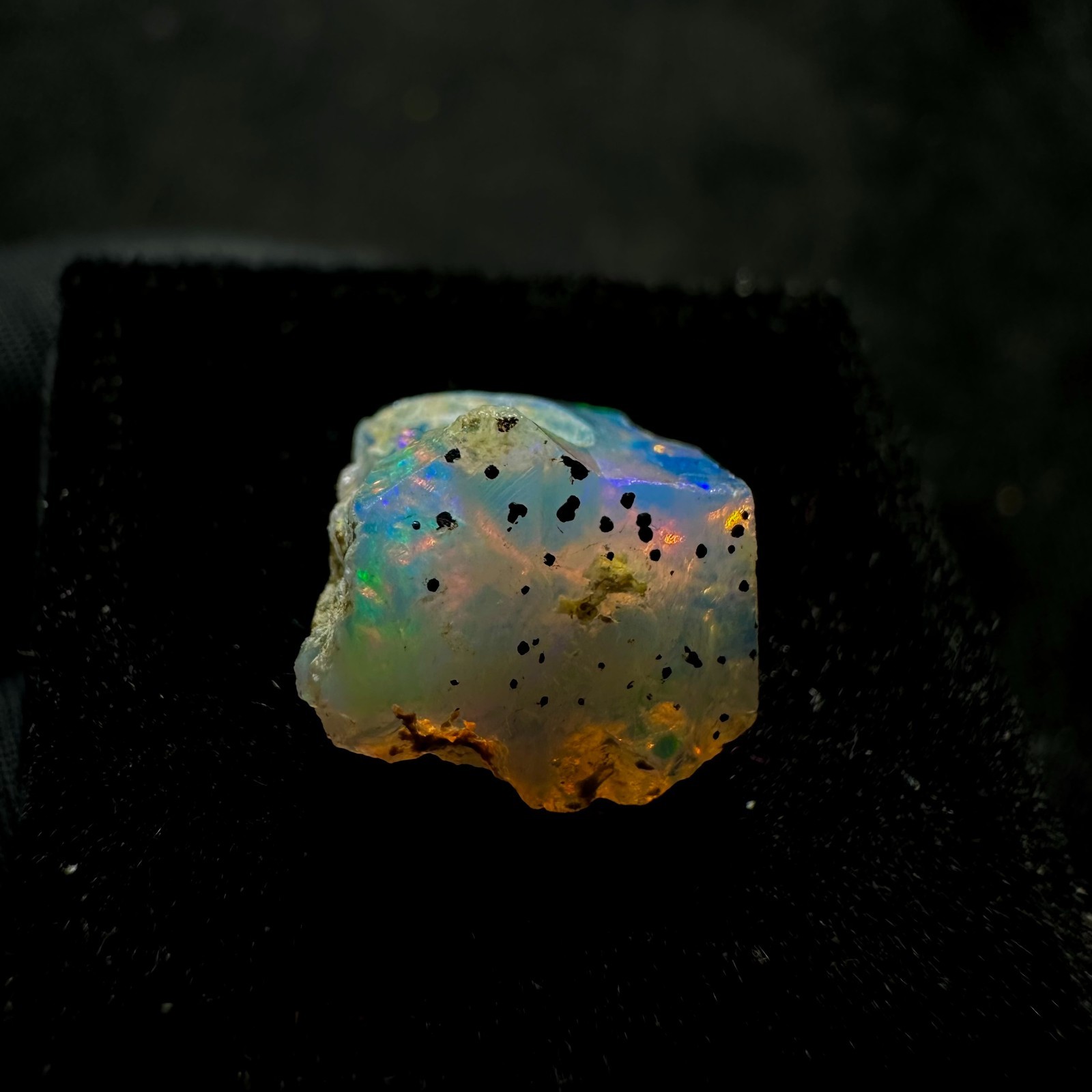2.80 CTS Natural Ethiopian Opal Rough, Multi Fire Opal Gemstone, Welo Opal Raw.