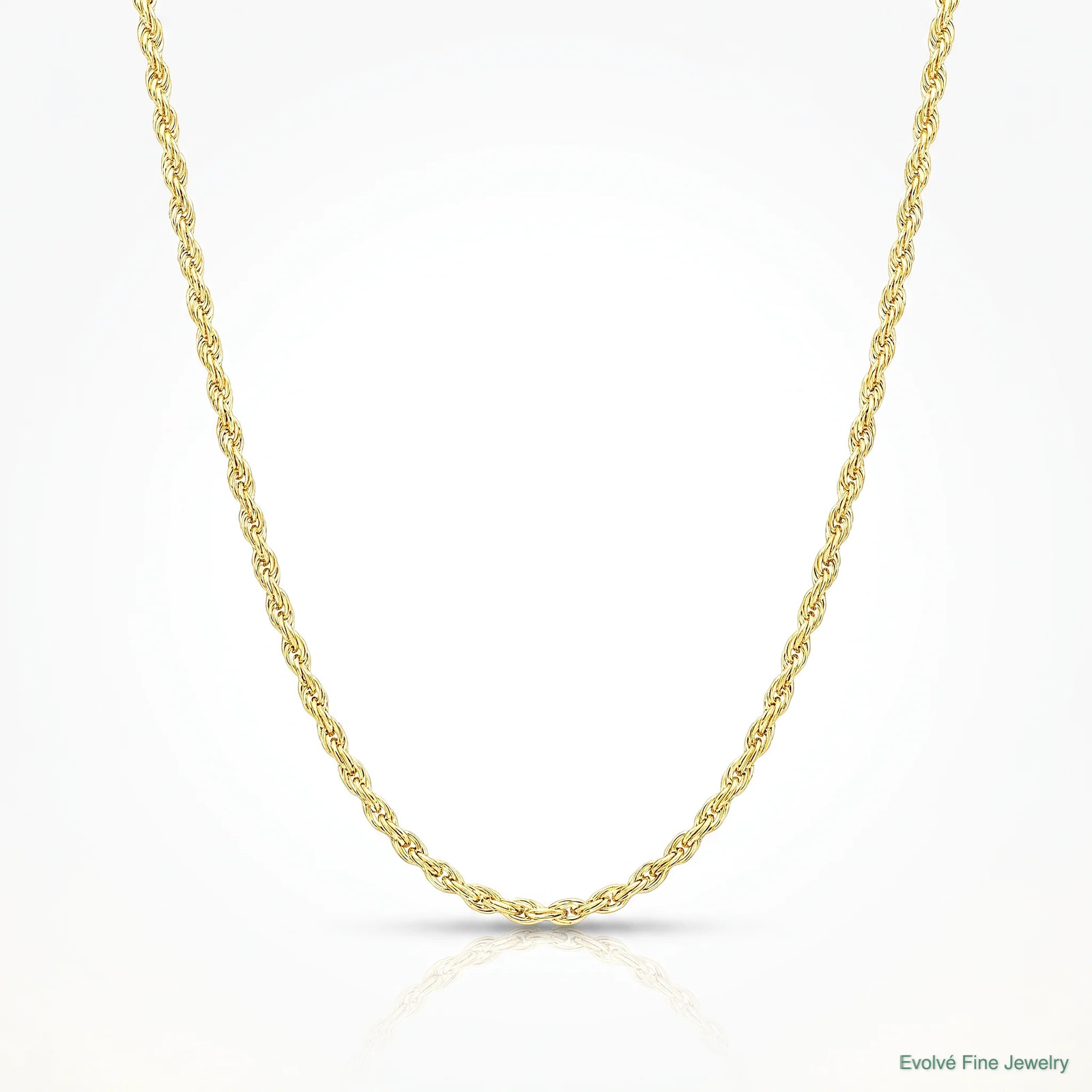 14K Yellow Gold .95 Mm Carded Cable Rope Chain Necklace 14″-24″