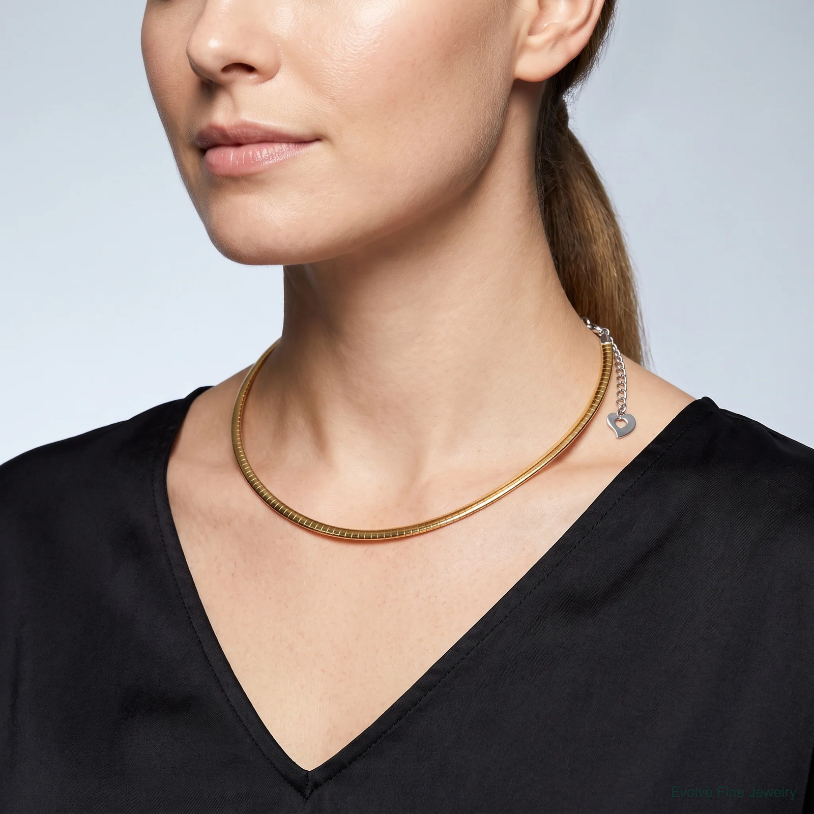 Sterling Silver Gold-Pltd 3mm Reversible W/ 2in Ext Cubetto Chain Necklace