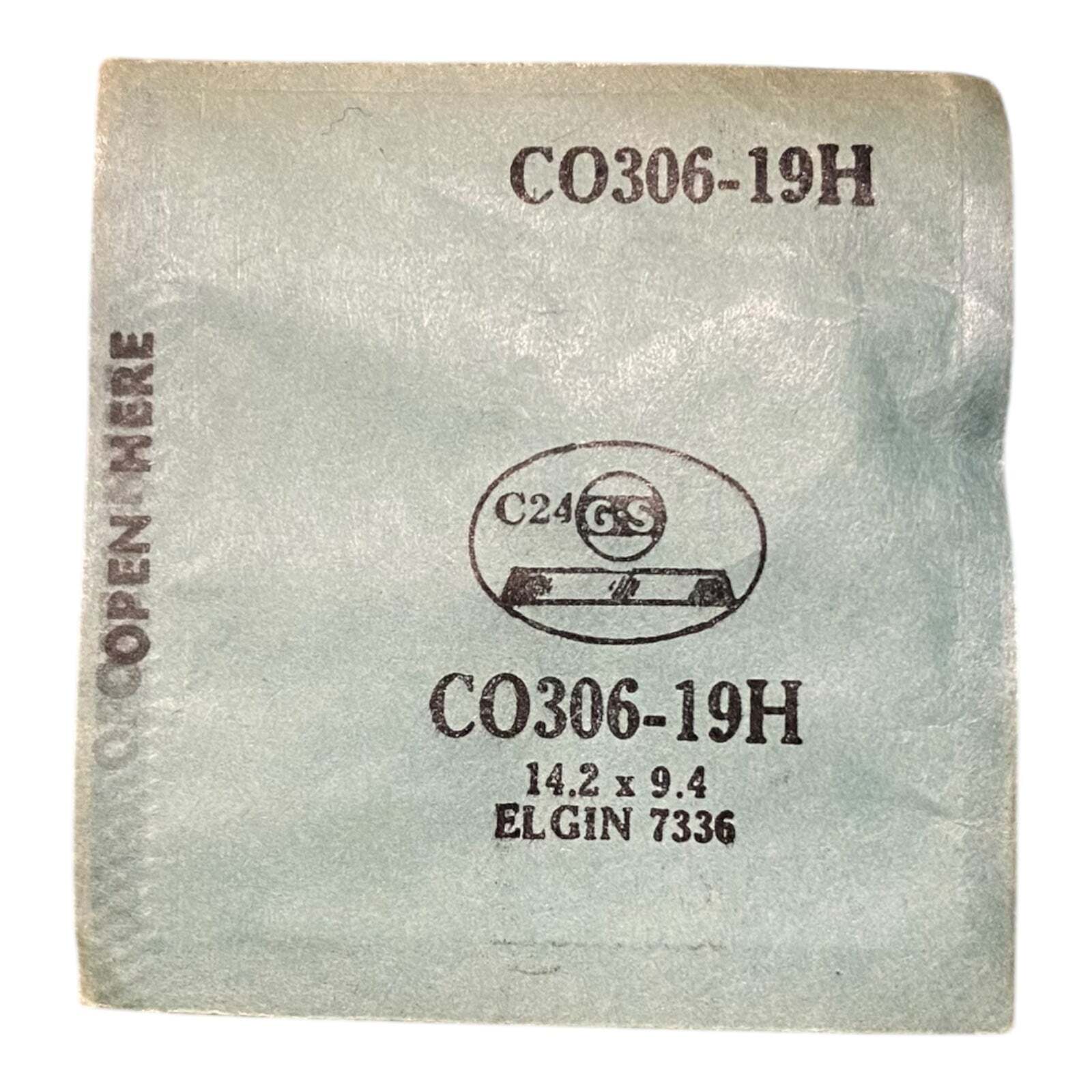 Germanow-Simon Mach (GS) CO306-19H Watch Crystal 14.2×9.4 NOS Part Flexo Elgin