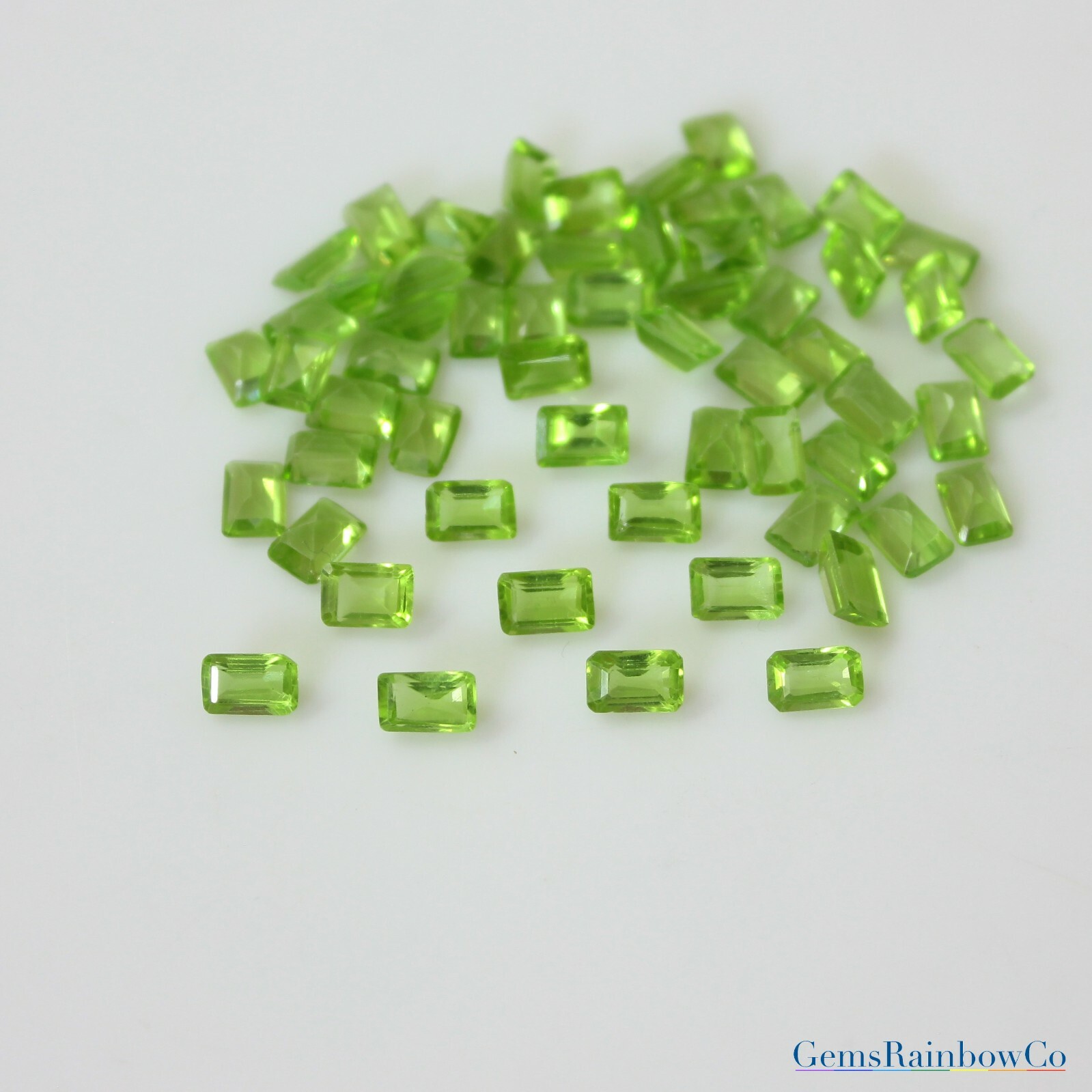 Natural Peridot Octagon 5x3mm, 6x4mm and 7x5mm Faceted Loose gemstones A Quality